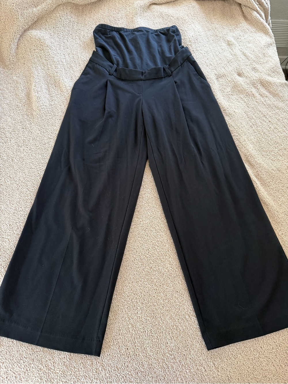 H&M Black Wide-Leg Jumpsuit Pants- Maternity